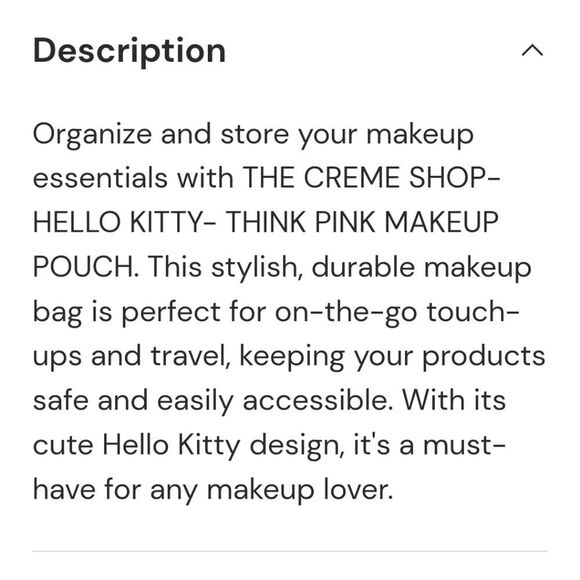 The Creme Shop X Hello Kitty Think Pink Cosmetic Pouch - Picture 3 of 7